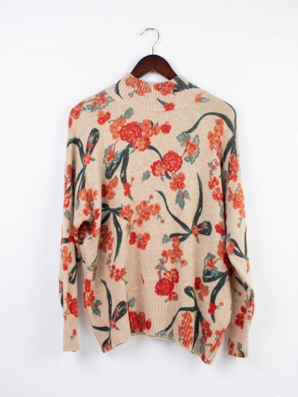 LC Lauren Conrad Floral Mock Neck Knit Sweater - Plus Size 0X